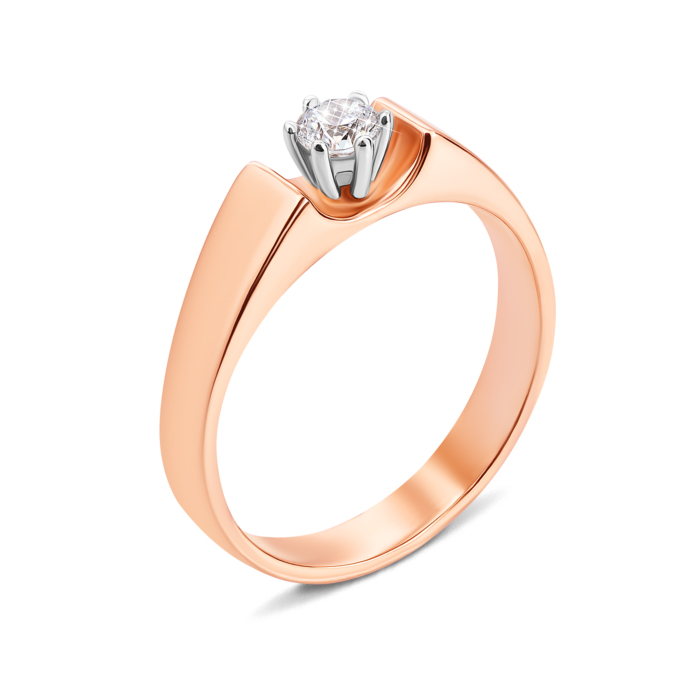 Золотое кольцо с фианитом. Артикул 12175