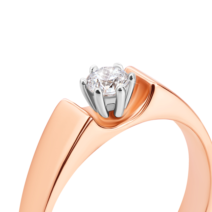 Золотое кольцо с фианитом. Артикул 12175