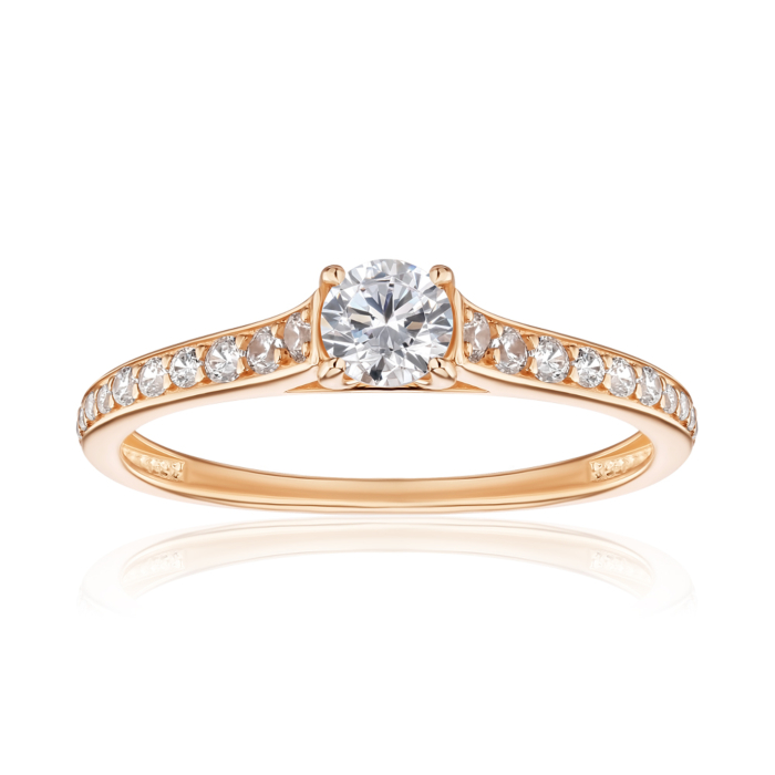 Золотое кольцо с фианитами Tesori 12181/01/0/4188