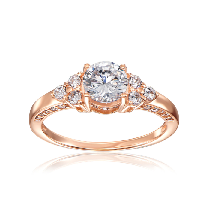 Золота каблучка з фіанітами. Артикул 12192/01/0/66 (12192)