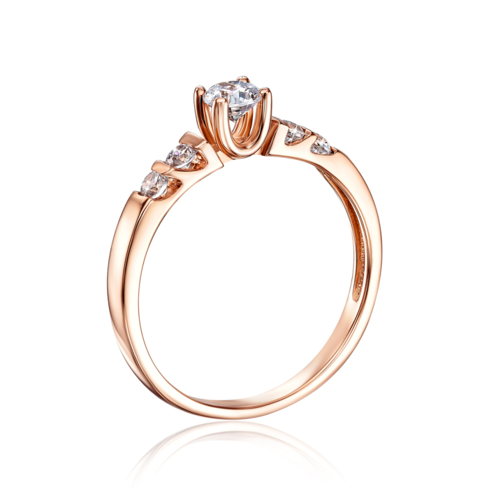 Золотое кольцо с фианитами. Артикул 12193