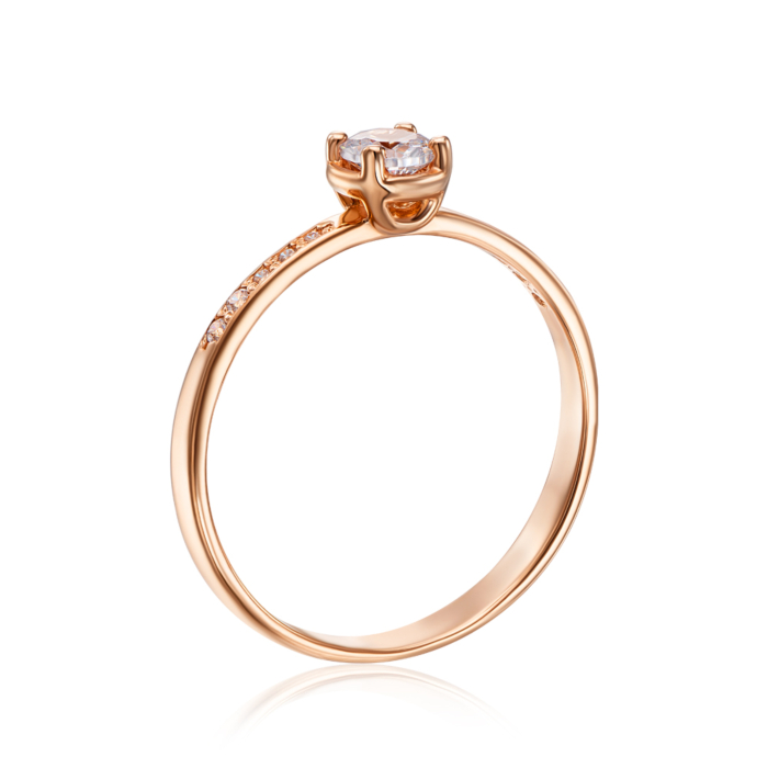 Золота каблучка з фіанітами. Артикул 12221/08/0/158