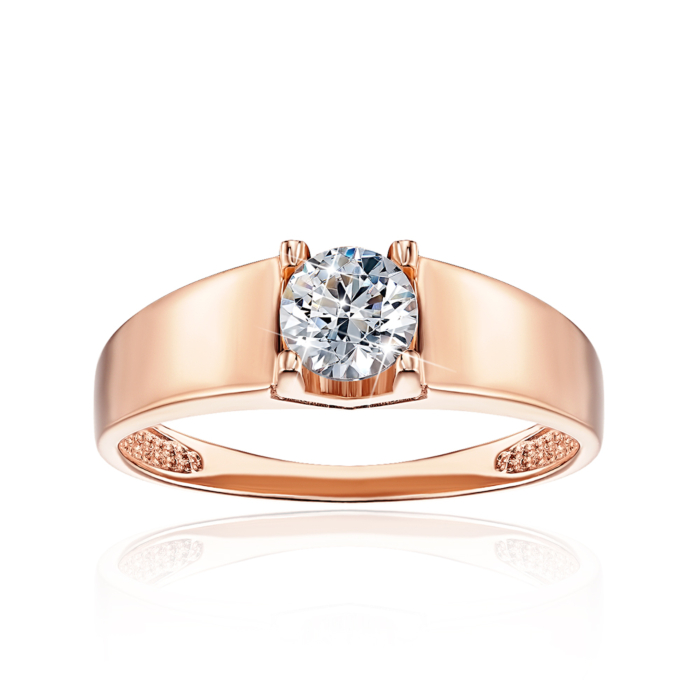 Золота каблучка з фіанітом. Артикул 12225