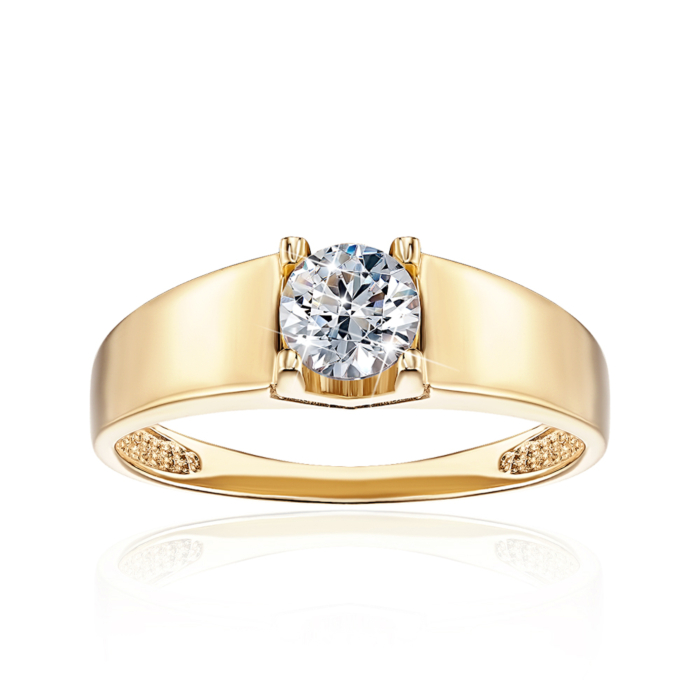 Золота каблучка з фіанітом. Артикул 12225/eu