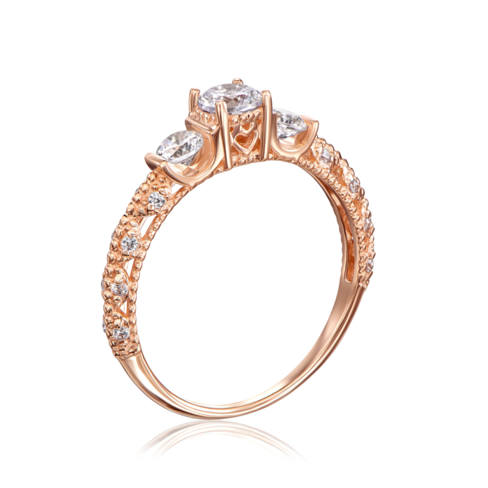 Золотое кольцо с фианитами. (12228)