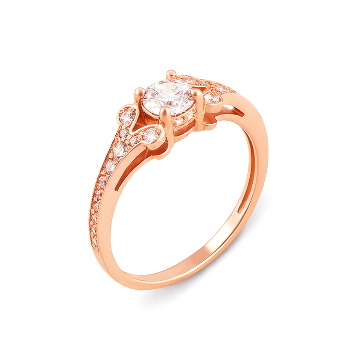 Золотое кольцо с фианитами. Артикул 12242