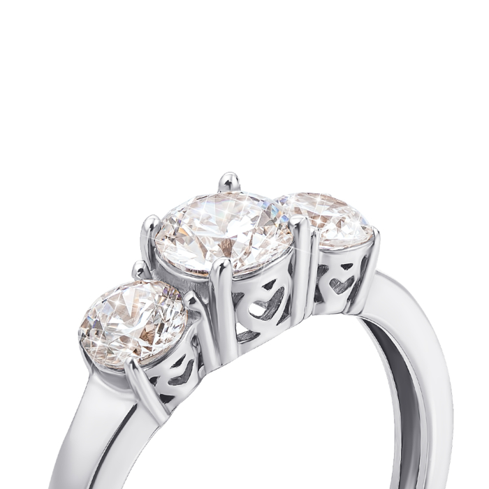 Золотое кольцо с фианитами S Zirconia. Артикул 12245/б SW