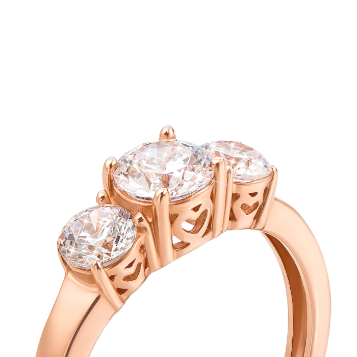 Золотое кольцо с фианитами S Zirconia. Артикул 12245/ SW