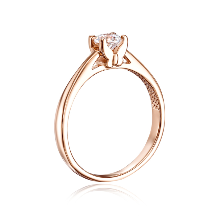 Золотое кольцо с фианитом. Артикул 12253