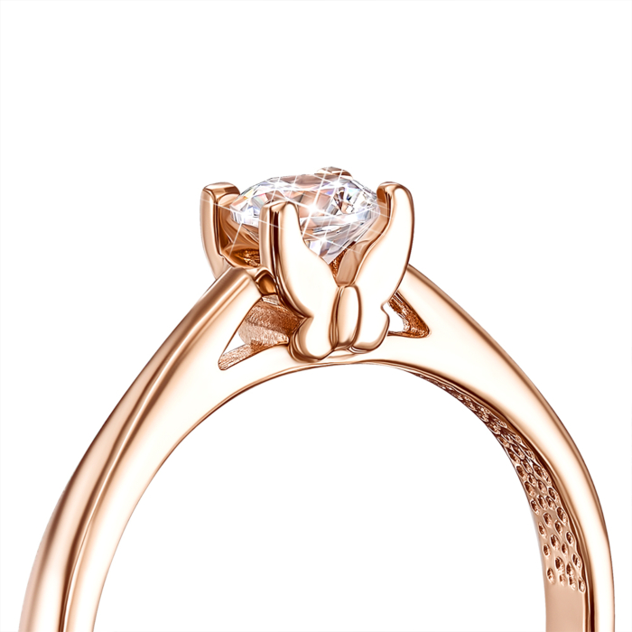 Золотое кольцо с фианитом. Артикул 12253