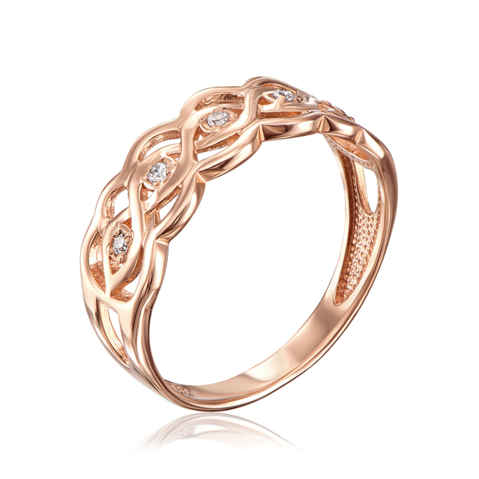 Золотое кольцо с фианитами. Артикул 12279/01/0/13 (12279 с)