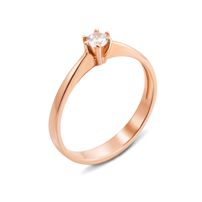 Золота каблучка з фіанітом. Артикул 12287