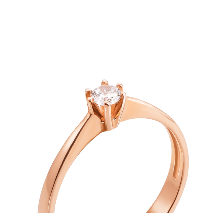 Золота каблучка з фіанітом. Артикул 12287