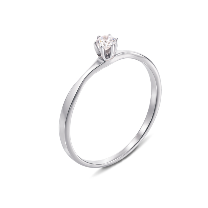 Золота каблучка з фіанітом. Артикул 12296/б с