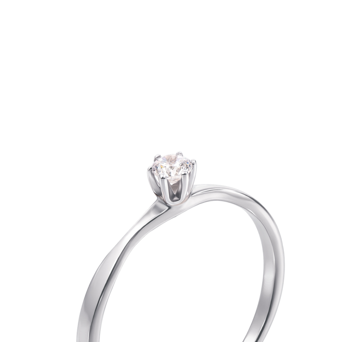 Золота каблучка з фіанітом. Артикул 12296/б с