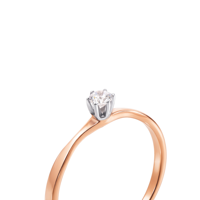 Золотое кольцо с фианитом. Артикул 12296 с