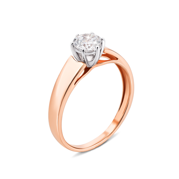 Золотое кольцо с фианитом. Артикул 12156