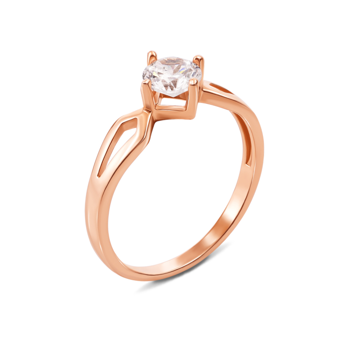 Золотое кольцо с фианитом. Артикул 12303 с