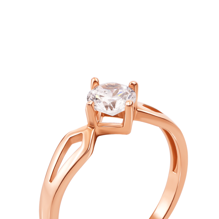 Золотое кольцо с фианитом. Артикул 12303 с