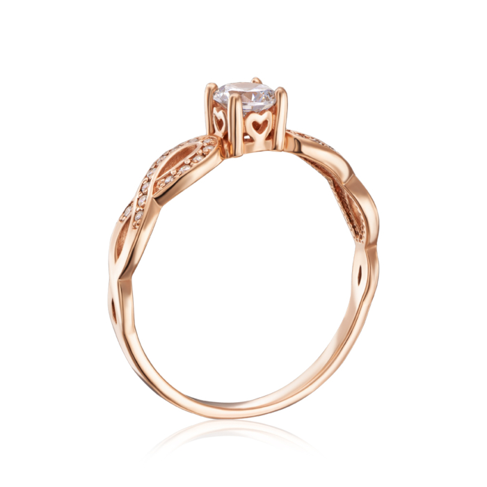 Золота каблучка з фіанітами. Артикул 12311