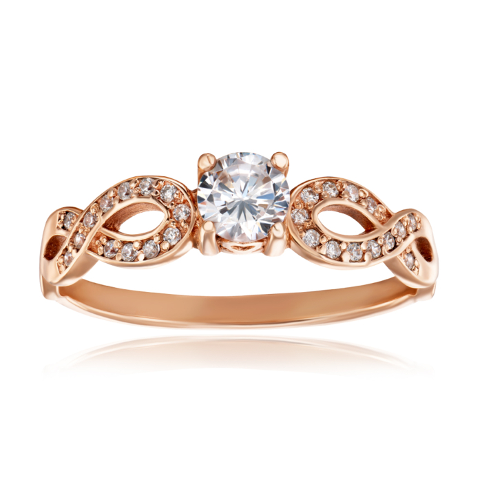 Золота каблучка з фіанітами. Артикул 12311