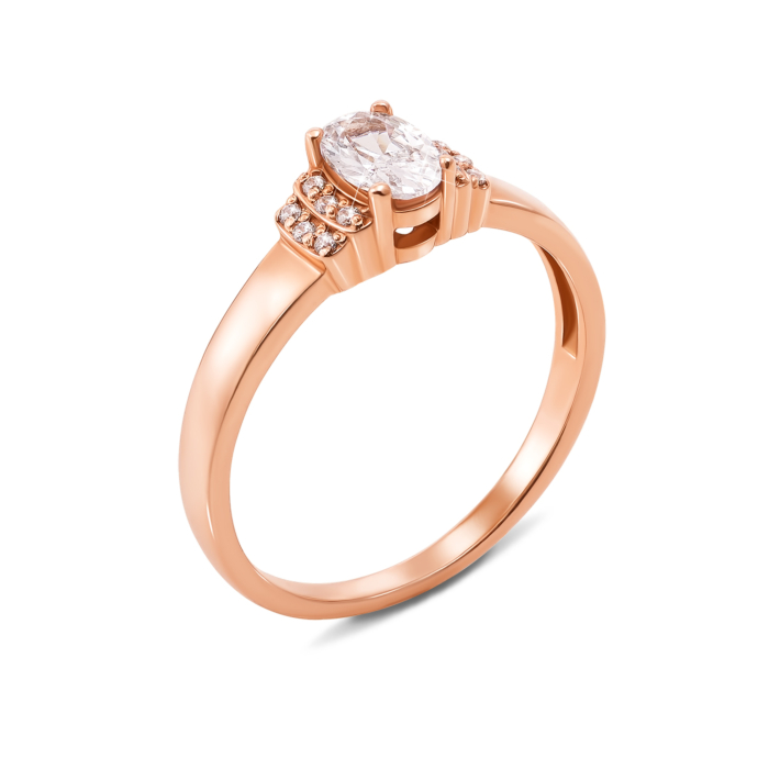 Золотое кольцо с фианитами. Артикул 12316