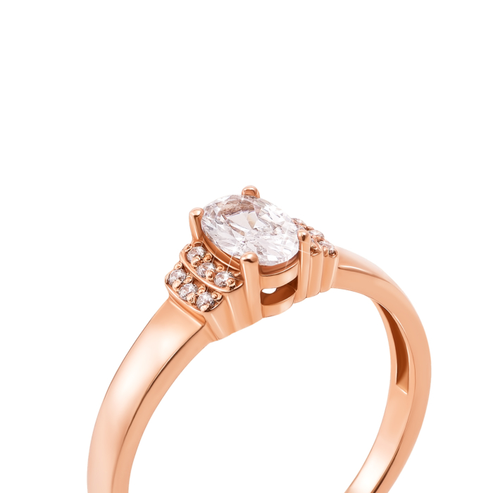 Золотое кольцо с фианитами. Артикул 12316