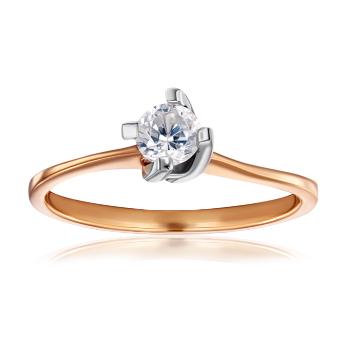 Золота каблучка з фіанітом. Артикул 12317 сп