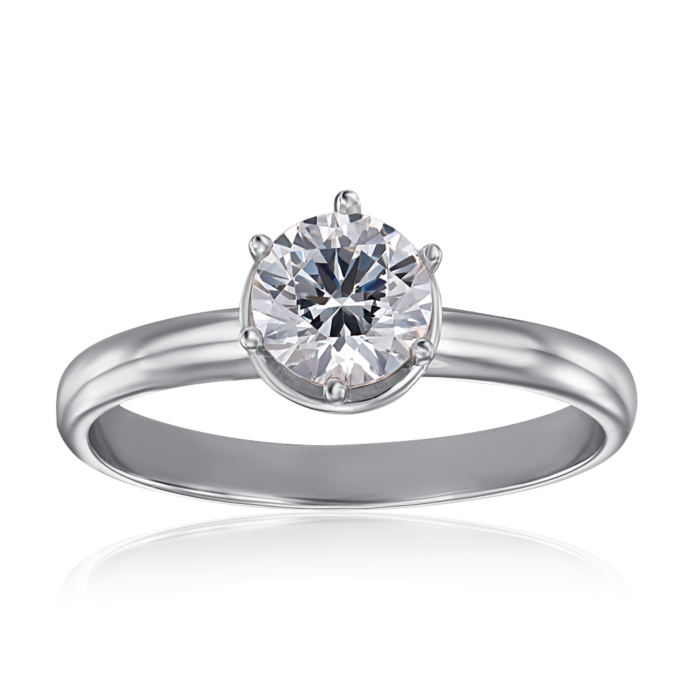 Золотое кольцо с фианитом S Zirconia. Артикул 12320/б SW