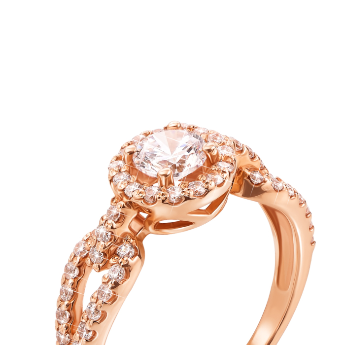 Золотое кольцо с фианитами. Артикул 12323/01/0/16 (12323)