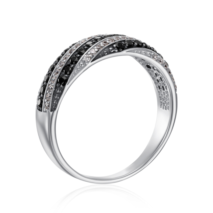 Золотое кольцо с фианитами. Артикул 12328/б ч с