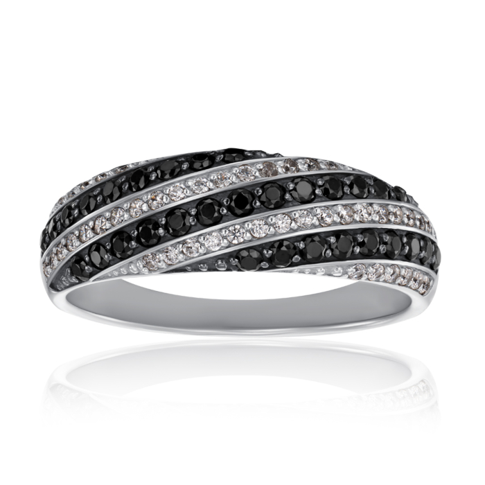 Золотое кольцо с фианитами. Артикул 12328/б ч с