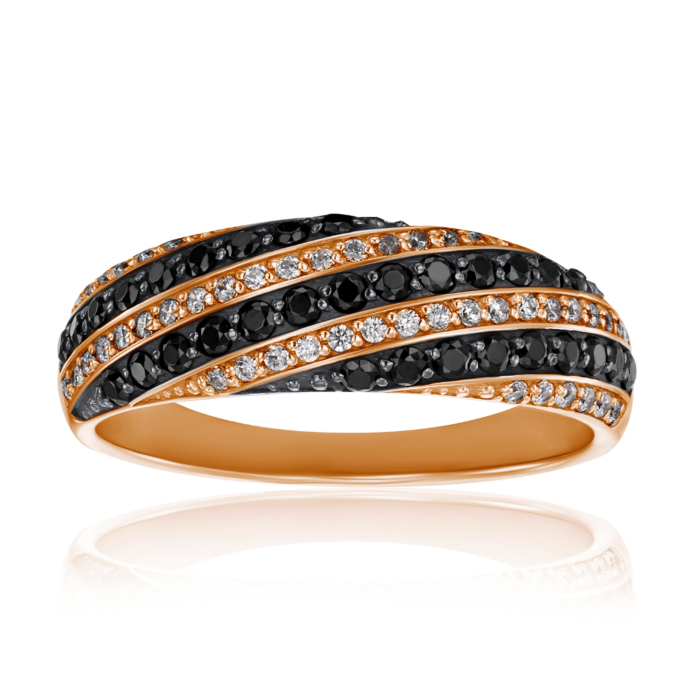 Золотое кольцо с фианитами. Артикул 12328/ч с