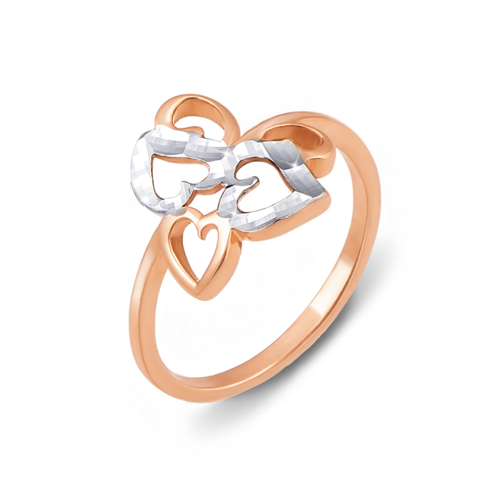 Золотое кольцо с алмазной гранью. Артикул 12342 с