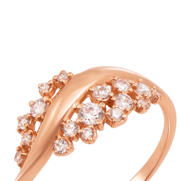 Золотое кольцо с фианитами. Артикул 12345 с