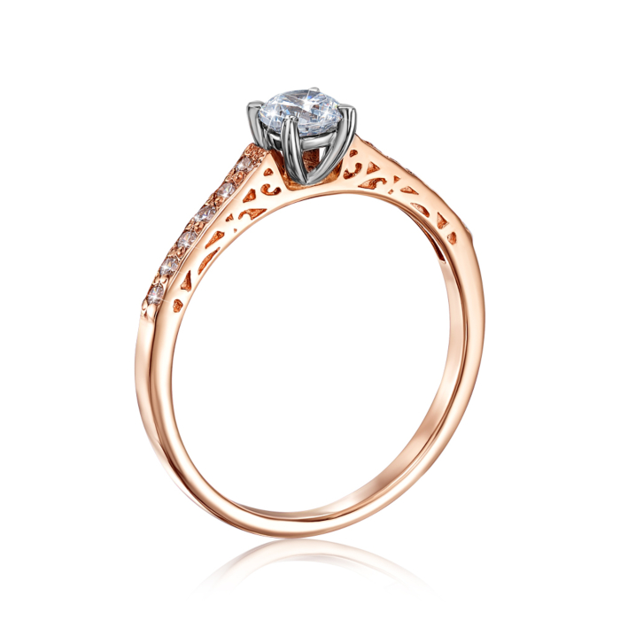 Золотое кольцо с фианитами. Артикул 12349