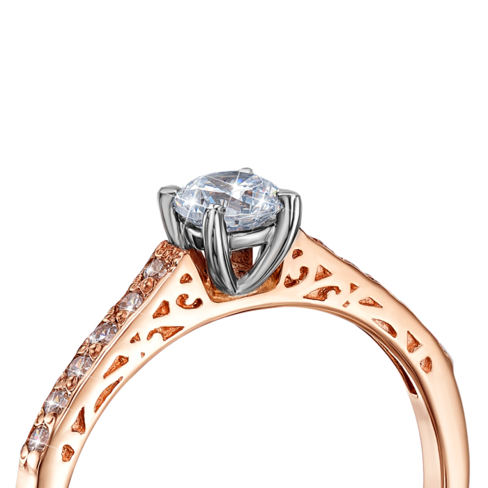 Золотое кольцо с фианитами. Артикул 12349