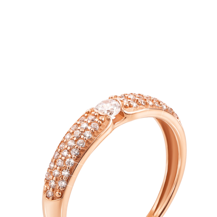 Золота каблучка з фіанітами. Артикул 12350