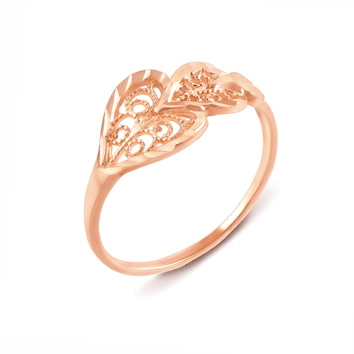 Золотое кольцо с алмазной гранью. Артикул 12352 с