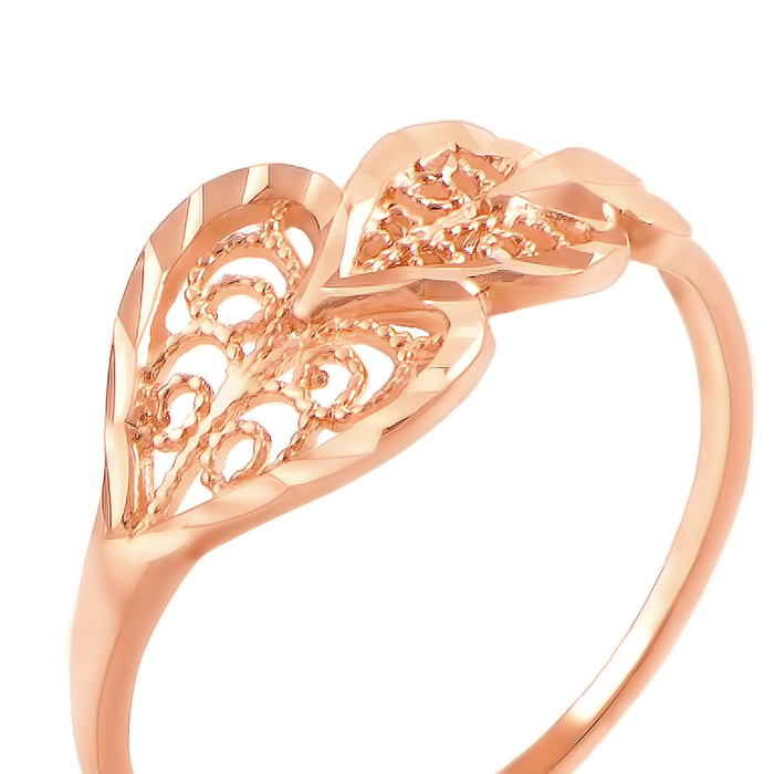 Золотое кольцо с алмазной гранью. Артикул 12352 с