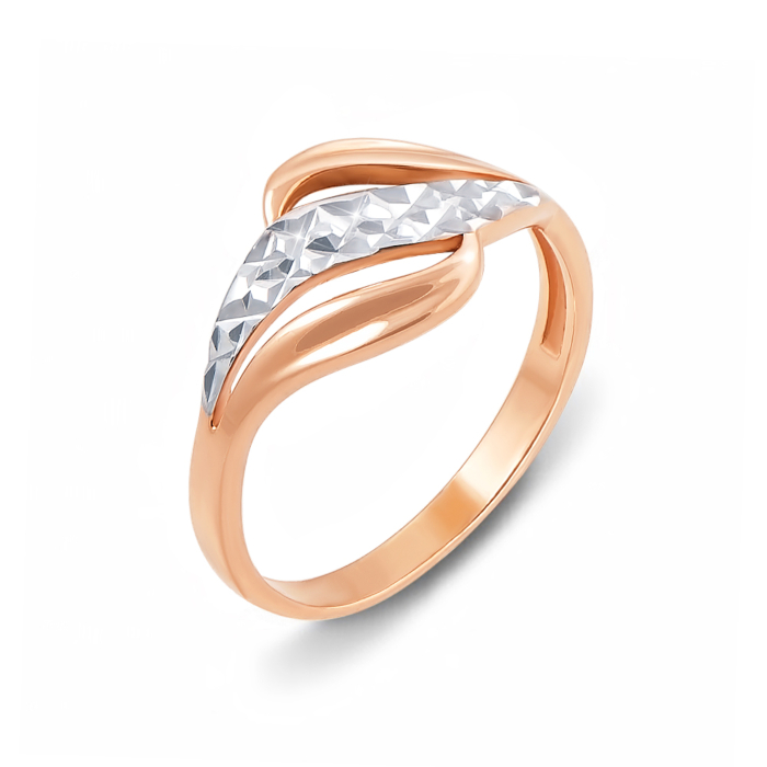 Золота каблучка з алмазною гранню. Артикул 12394 с