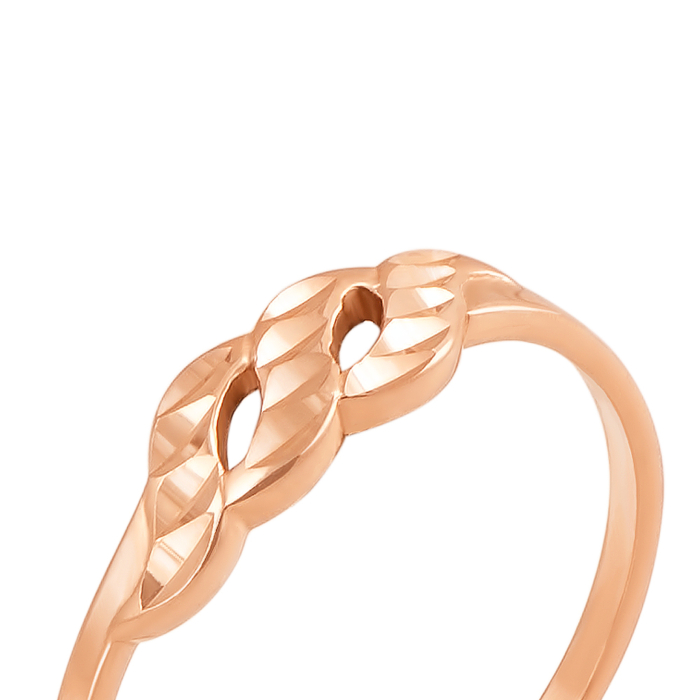 Золота каблучка з алмазною гранню. Артикул 12398