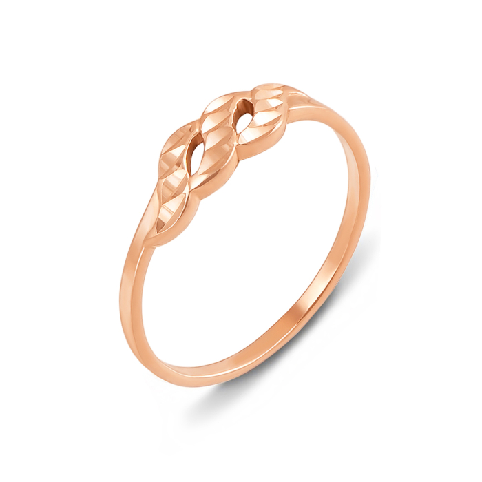 Золота каблучка з алмазною гранню. Артикул 12398