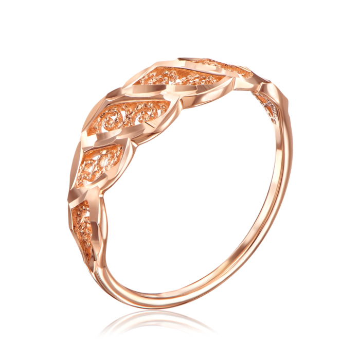 Золотое кольцо с алмазной гранью. Артикул 12405 с