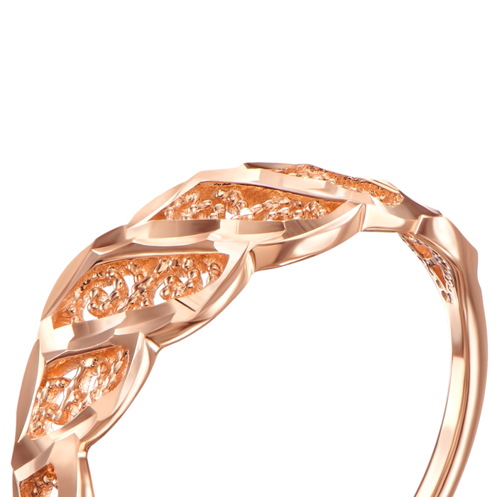 Золотое кольцо с алмазной гранью. Артикул 12405 с