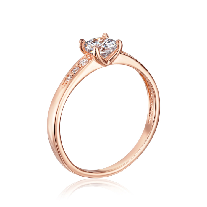 Золота каблучка з фіанітами. Артикул 12426