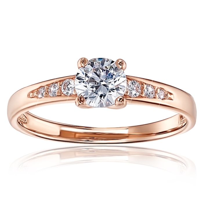 Золота каблучка з фіанітами. Артикул 12426