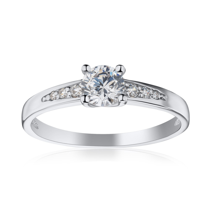 Кольцо из белого золота с фианитами 12426/97/1/58