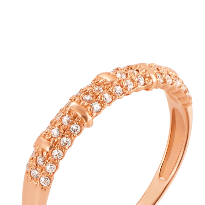 Золота каблучка з фіанітами. Артикул 12450