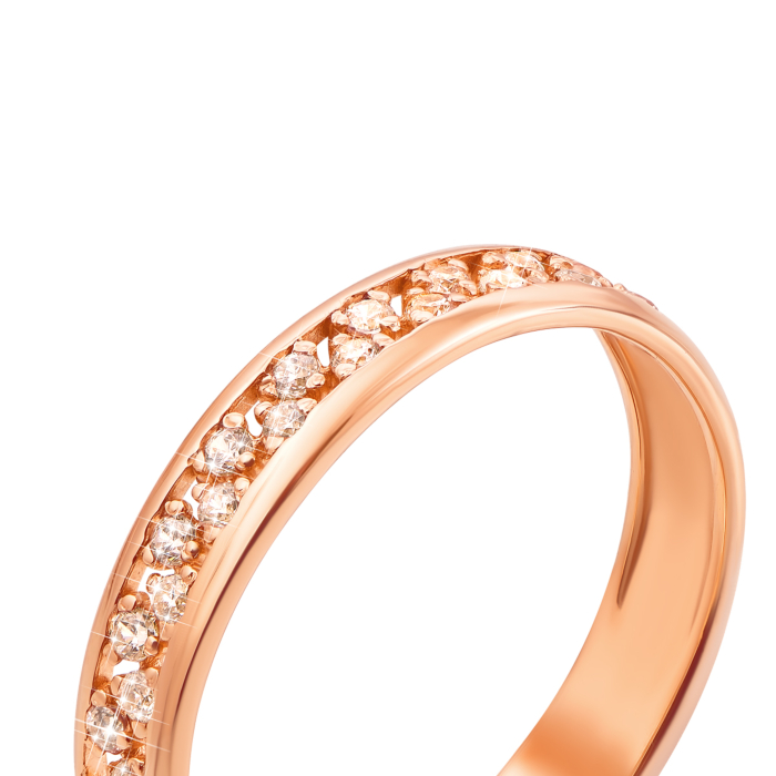 Золотое кольцо с фианитами. Артикул 12471 с